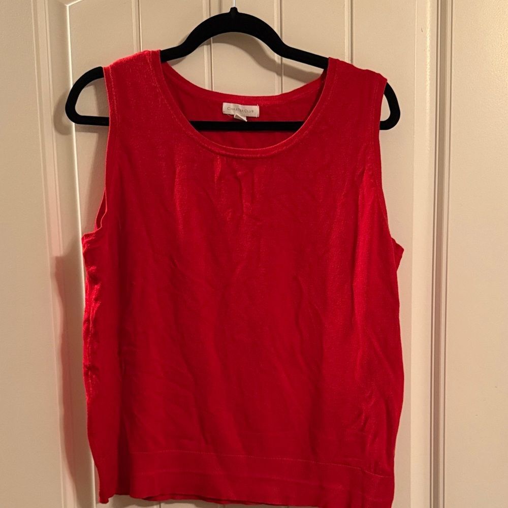 Charter Club Red Top Size L | Layering Essential | EUC